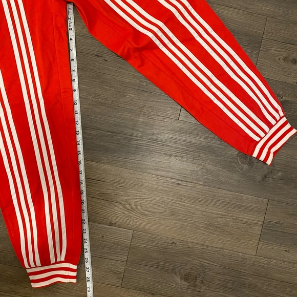 Adidas Women’s Ji Won Choi Track Pants Red and White Striped Joggers - Picture 10 of 12